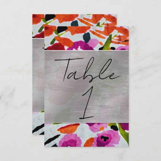 Pop der farbigen, trüben Blume der Wasserfarbe Einladung (Vorne/Hinten)