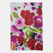 Pop der farbigen, trüben Blume der Wasserfarbe Geschirrtuch (Vertikal)