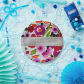 Pop der farbigen, trüben Blume der Wasserfarbe Pappteller (Party)