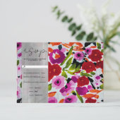 Pop der farbigen, trüben Blume der Wasserfarbe RSVP Karte (Stehend Vorderseite)