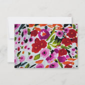 Pop der farbigen, trüben Blume der Wasserfarbe RSVP Karte (Rückseite)