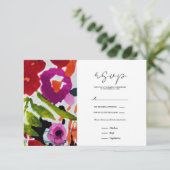 Pop der farbigen, trüben Blume der Wasserfarbe RSVP Karte (Stehend Vorderseite)