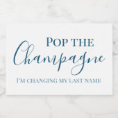 Pop Der feine Wein | Hochzeitsspar für Brautparty Schaumweinetikett (Einzelnes Label)