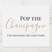 Pop Der feine Wein | Hochzeitsstift Brautparty Schaumweinetikett (Einzelnes Label)