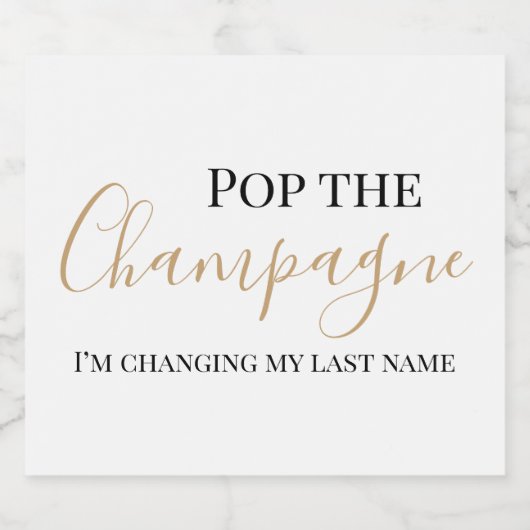 Pop Der feine Wein | Hochzeitsstift Brautparty Schaumweinetikett (Einzelnes Label)