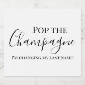 Pop Der feine Wein | Wedding Bridal Pary Spark Schaumweinetikett (Einzelnes Label)