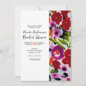 Pop der fett farbigen Inkokfarbenen Blume Bridal Einladung (Vorderseite)