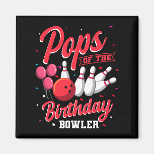 Pop der Geburtstagsfamilie Bowler Bowling Celebra Magnet