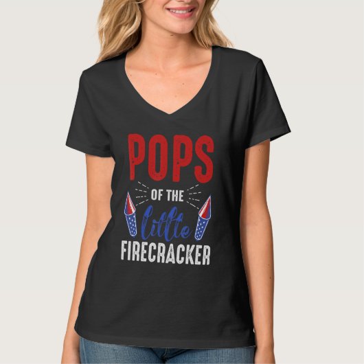 Pop der kleinen Firecracker am 4. Juli in Birthda T-Shirt (Vorderseite)