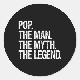Pop Der Mann der Mythos Die Legende Funny Vathers  Runder Aufkleber