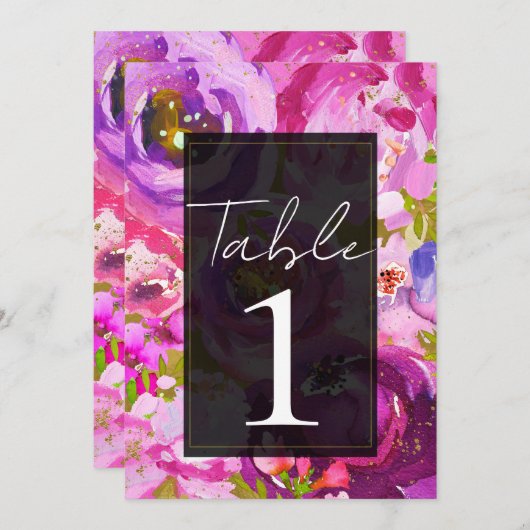 Pop der rosa und Lila blühenden Tischnummer (Vorne/Hinten)