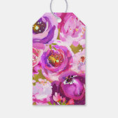 Pop der rosa und Lila, lebhaften Blumenhochzeit Geschenkanhänger (Rückseite)