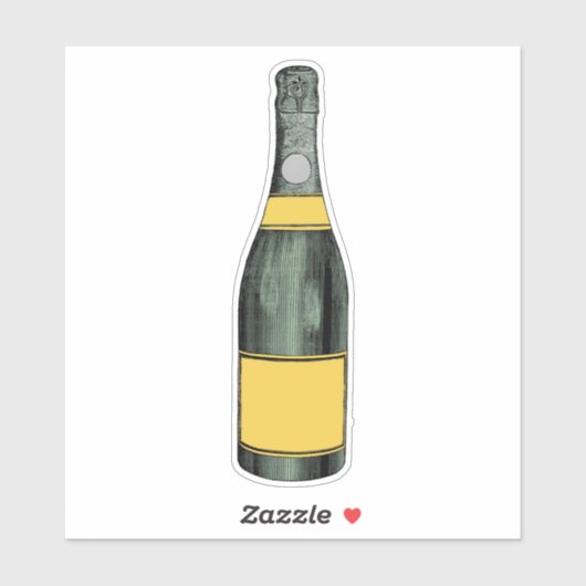Pop der Vergangenheit: Retro-Champagner-Sticker Aufkleber (Blatt)