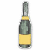 Pop der Vergangenheit: Retro-Champagner-Sticker Aufkleber (Vorderseite)