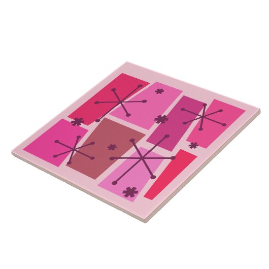 Pop des Atomzeitalters Art Hot Pink Fliese (Seite)