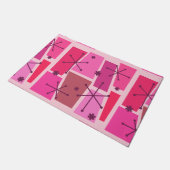 Pop des Atomzeitalters Art Hot Pink Fußmatte (Schrägansicht)