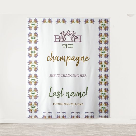 Pop des Brautparty "Champagner", das den Namen Cha Wandteppich (Vorderseite)