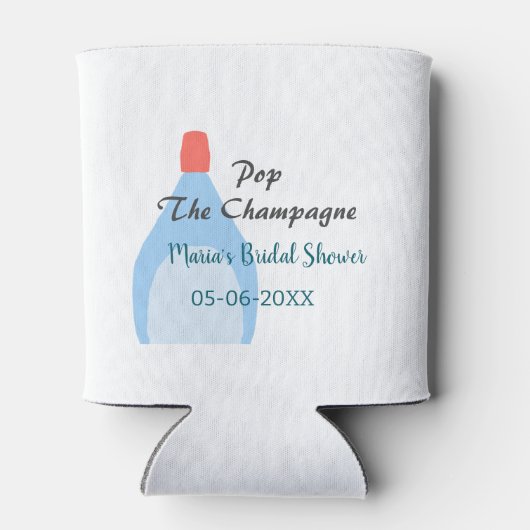 Pop des Champagner-blauen Brautparty Name Datum hi Dosenkühler (Rückseite)