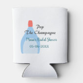 Pop des Champagner-blauen Brautparty Name Datum hi Dosenkühler (Rückseite)