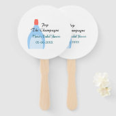 Pop des Champagner-blauen Brautparty Name Datum hi Fächer (Vorne und Hinten)