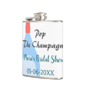 Pop des Champagner-blauen Brautparty Name Datum hi Flachmann (Links)