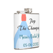 Pop des Champagner-blauen Brautparty Name Datum hi Flachmann (Rechts)