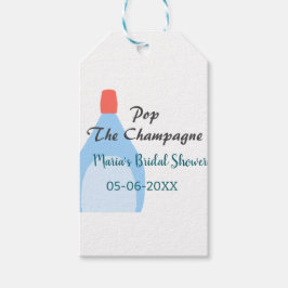 Pop des Champagner-blauen Brautparty Name Datum hi Geschenkanhänger
