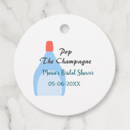 Pop des Champagner-blauen Brautparty Name Datum hi Geschenkanhänger