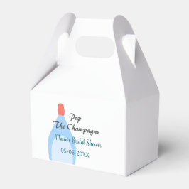 Pop des Champagner-blauen Brautparty Name Datum hi Geschenkschachtel