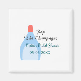 Pop des Champagner-blauen Brautparty Name Datum hi Magnet