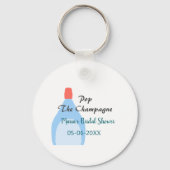 Pop des Champagner-blauen Brautparty Name Datum hi Schlüsselanhänger (Rückseite)