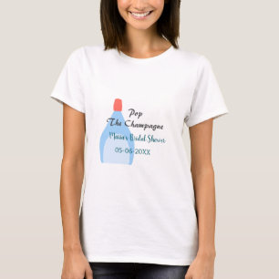 Pop des Champagner-blauen Brautparty Name Datum hi T-Shirt