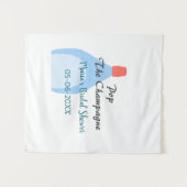 Pop des Champagner-blauen Brautparty Name Datum hi Wandteppich (Vorderseite (Horizontal))