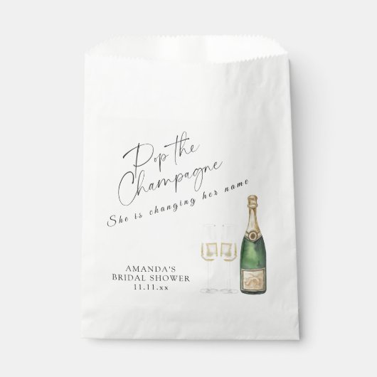 Pop des Champagner-Brautparty Geschenktütchen (Vorderseite)
