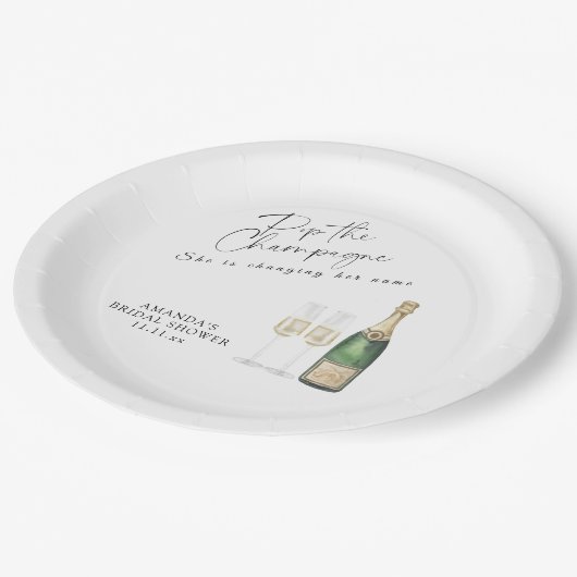 Pop des Champagner-Brautparty Pappteller (Schrägansicht)