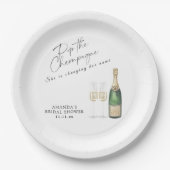 Pop des Champagner-Brautparty Pappteller (Vorderseite)