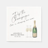 Pop des Champagner-Brautparty Serviette (Vorderseite)