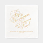 Pop des Champagner-Brautparty Servietten Mit Folie (Vorderseite)