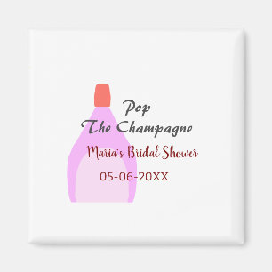 Pop des Champagner-Rosa Brautparty Name Datum hinz Magnet