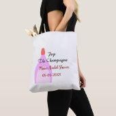 Pop des Champagner-Rosa Brautparty Name Datum hinz Tasche (Von Nahem)