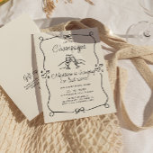 Pop des handgezogenen Champagner-Brautparty Einladung