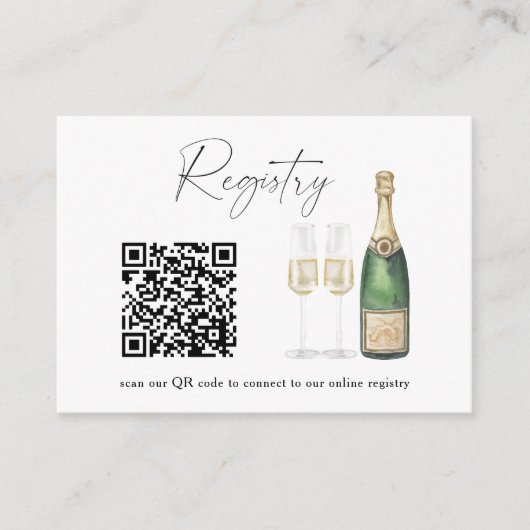 Pop des QR-Code-Brautparty für Champagner Begleitkarte (Vorderseite)