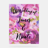 Pop des rosa und Lila, lebendigen Blumenzeichens Acrylschild (Vorderseite)