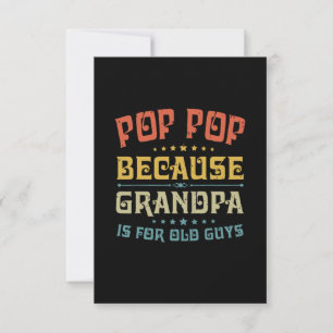 Pop des Vaters Pop, weil Opa für alte Typ ist RSVP Karte