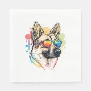 Pop Deutscher Schäferhund Art Vater Mama Dog Love Serviette