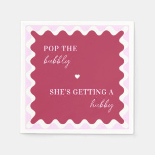 Pop die Bubbly, die sie einen Hubby-Wavy-Rahmen be Serviette