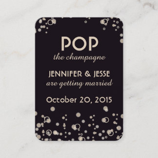 Pop die Champagne - Save the Date Umbau Visitenkarte