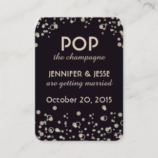 Pop die Champagne - Save the Date Umbau Visitenkarte
