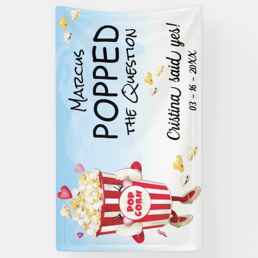 Pop Die Frage Popcorn-Verlobung Banner (Vertikal)