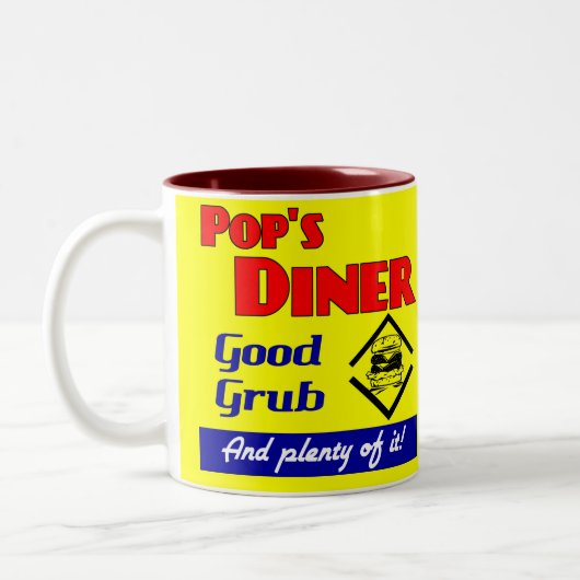 Pop Diner Retro Custom Coffee Tasse (Links)